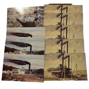 Lot of 10 Vintage Post Cards Unused Including Pheasant, Steamboat, Bertrand(gg6)